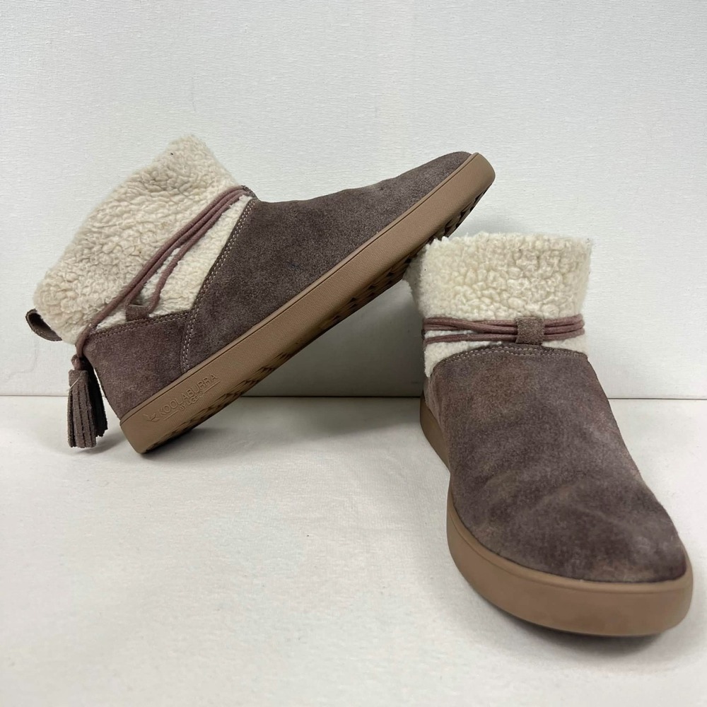 GUC Koolaburra by UGG Isana Brown Suede Shearling Sneaker Boots Womens Size 8